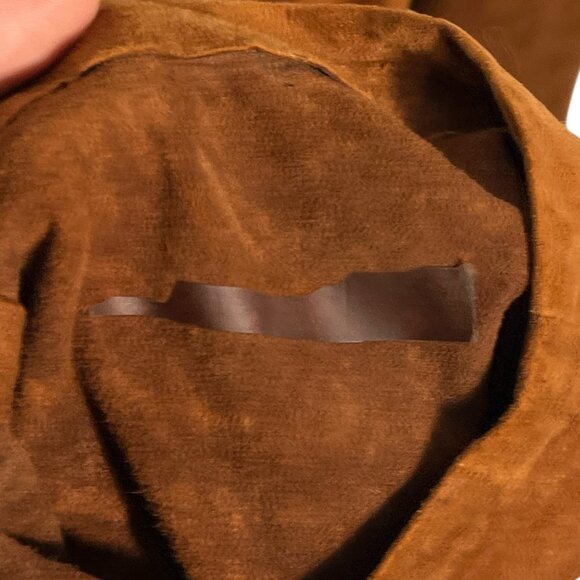 Liz Roberts Vintage 1970s Leather Coverall Jumpsuit Size M Brown Western Utility - Picture 15 of 16